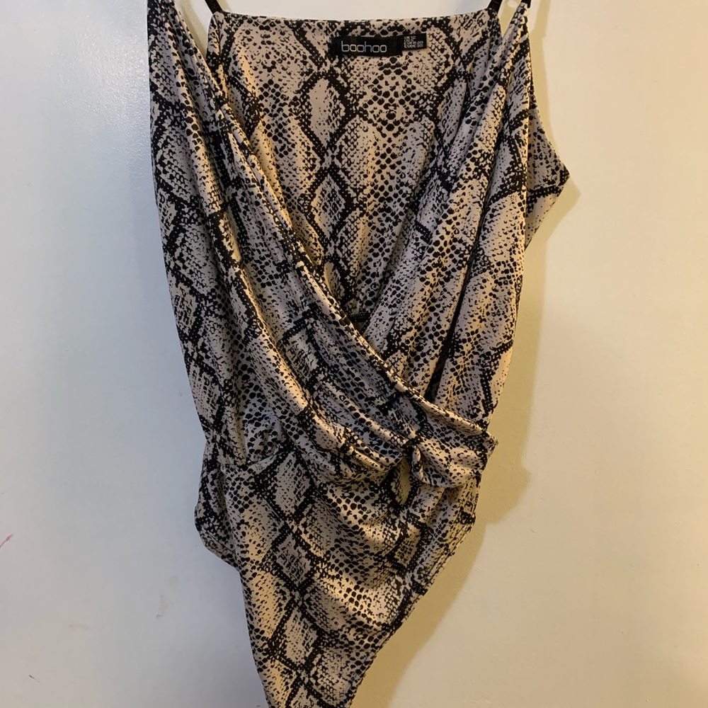 Snake print boohoo bodysuit